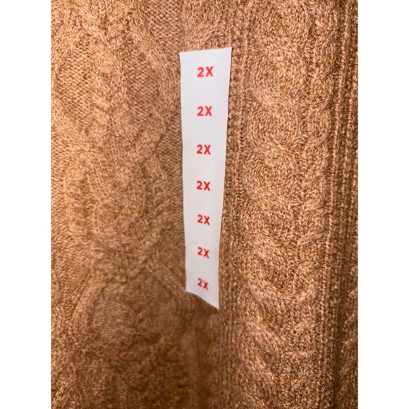 NWT old navy beige cable knit mock neck plus size sweater 2x - Picture 5 of 7